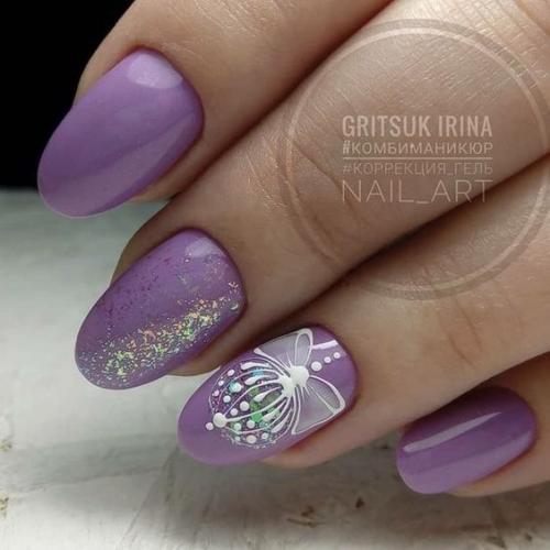 Новинки стильного дизайна ногтей, зимнего маникюра. 08