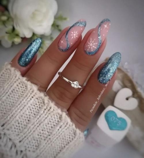 Новинки стильного дизайна ногтей, зимнего маникюра. 02