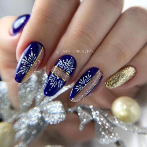 Новинки стильного дизайна ногтей, зимнего маникюра. 01
