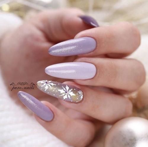 Самые лучшие идеи маникюра с снежинками. 07