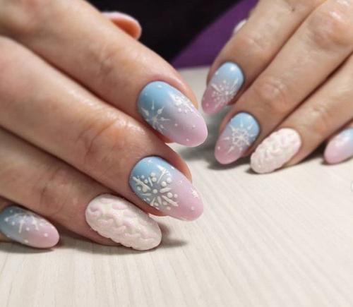 Самые лучшие идеи маникюра с снежинками. 02