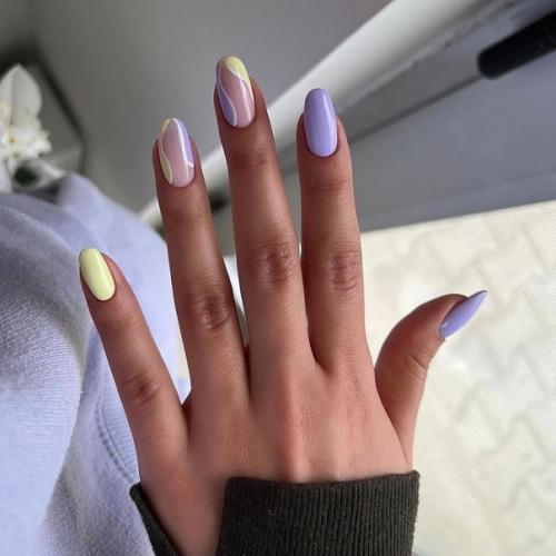 Подборка идей дизайна весеннего маникюра, на короткие ноготки. 05