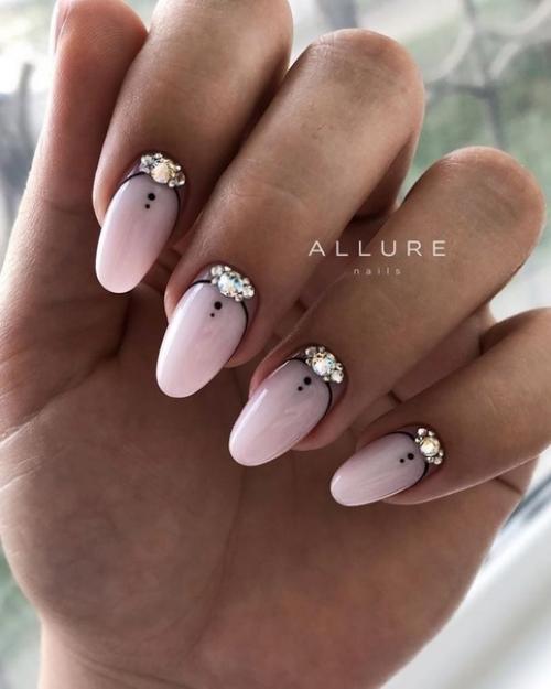 Гламурный дизайн лунок стразами. 05