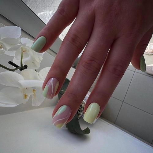 Подборка идей дизайна весеннего маникюра, на короткие ноготки. 02