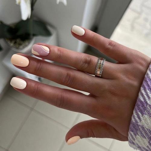 Подборка идей дизайна весеннего маникюра, на короткие ноготки. 06