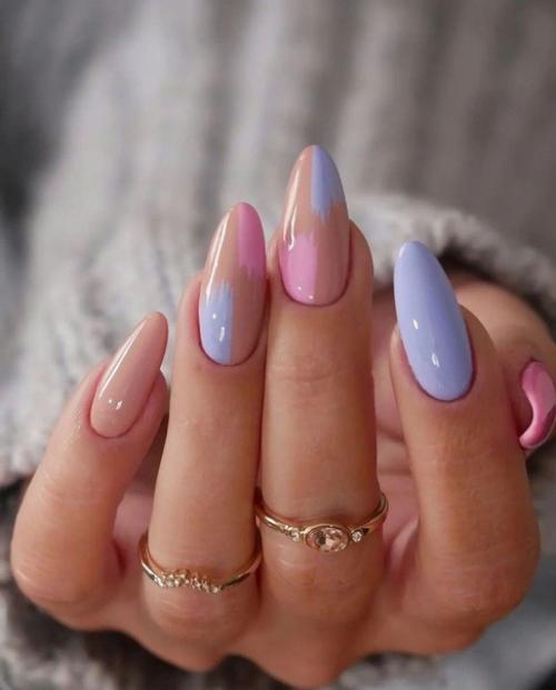 Идеи весеннего маникюра на овальные ногти. 03