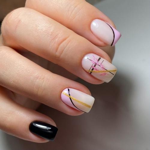 Маникюр на короткие ногти. 06