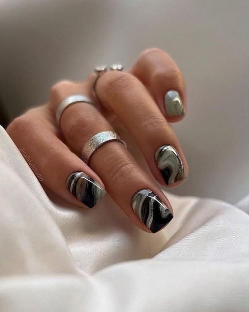 Красивый маникюр на короткие ногти. 01