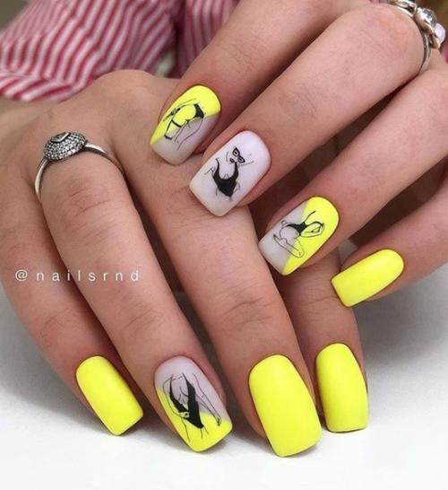 Маникюр Девушка на Ногтях. 07