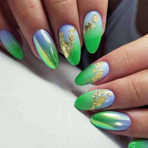 Золотистый маникюр для ваших ногтей. 07