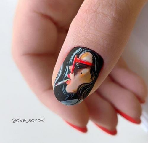 Маникюр Девушка на Ногтях. 04