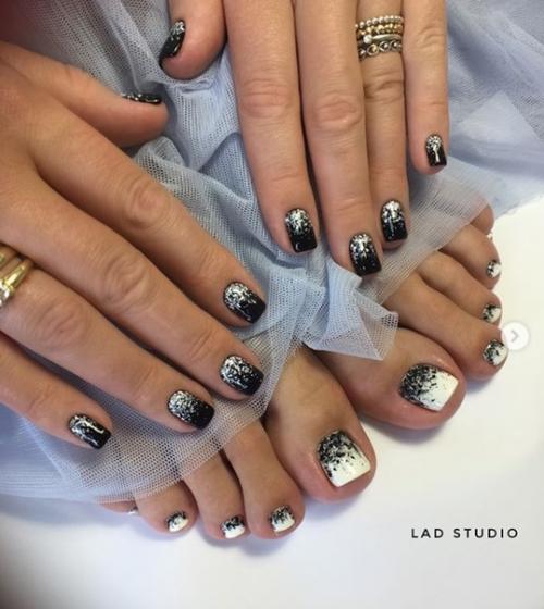 Маникюр и педикюр в одном стиле. 10. 09