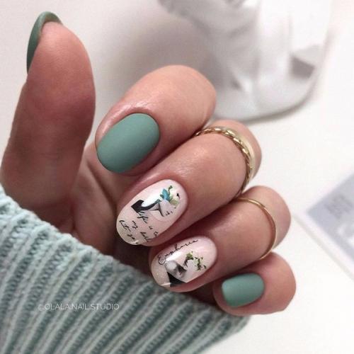 Нежно зеленый в маникюре смотрится исключительно круто. 01