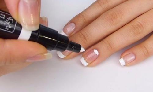 Французский маникюр маркером (пошаговый урок). 05