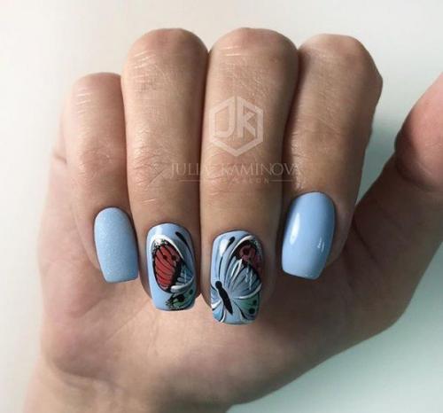 Необычный, красивый маникюр с бабочками. 08