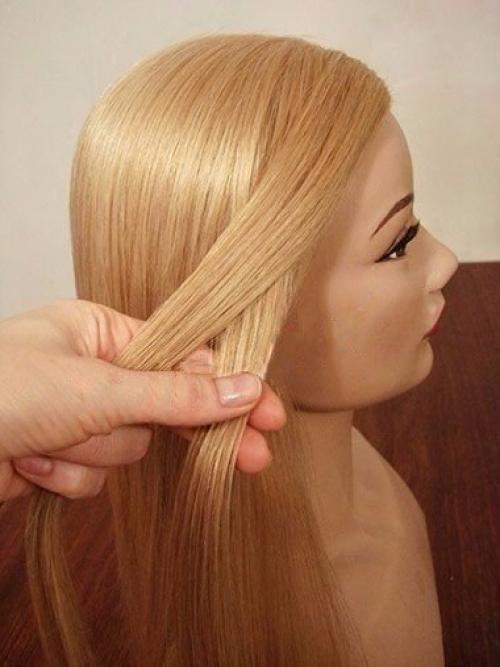 Урок красивой прически с плетением. 01