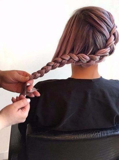 Шикарная прическа с розой! 05