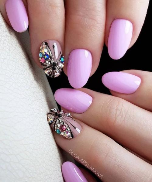 Необычный, красивый маникюр с бабочками. 07