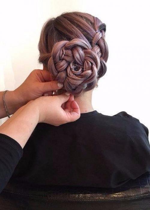 Шикарная прическа с розой! 08