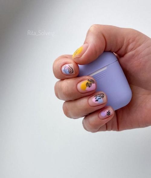 Подборка идей на короткие ногти. 01