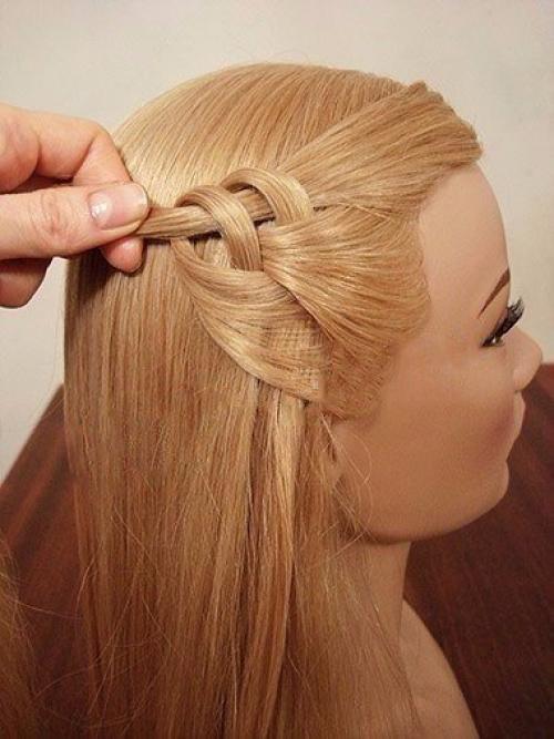 Урок красивой прически с плетением. 02