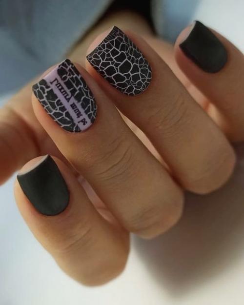 Идеи маникюра в тёмных оттенках. 09