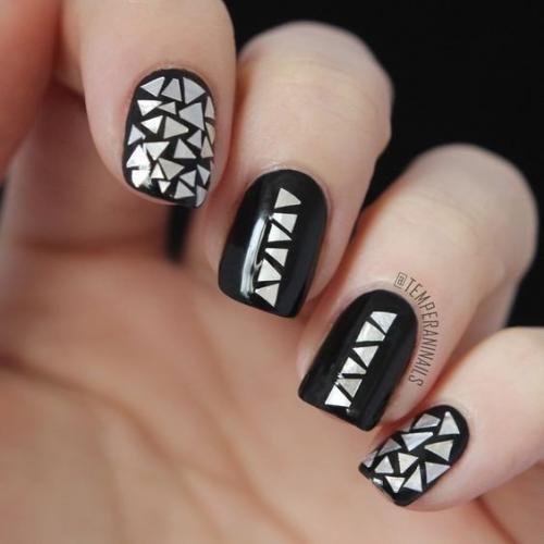 Идеи маникюра в тёмных оттенках. 06