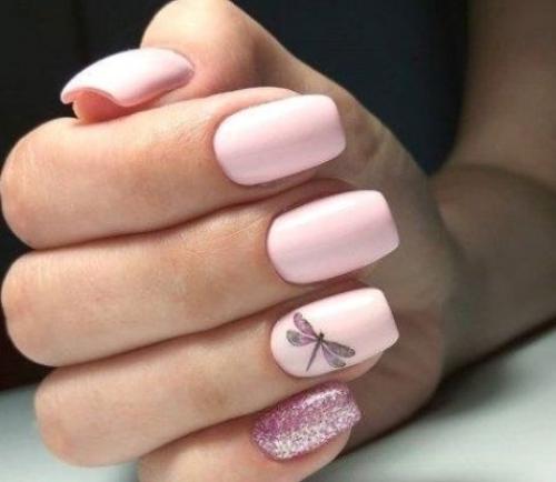 Маникюр с мини - рисунком. 04