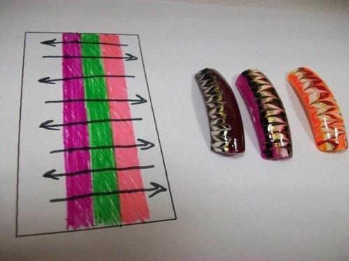 Дизайн ногтей по мокрому лаку. 07