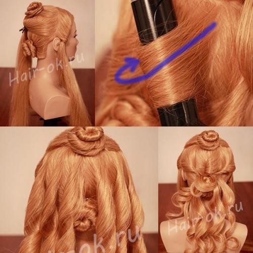 Свадебная прическа с маленькой диадемой. 01