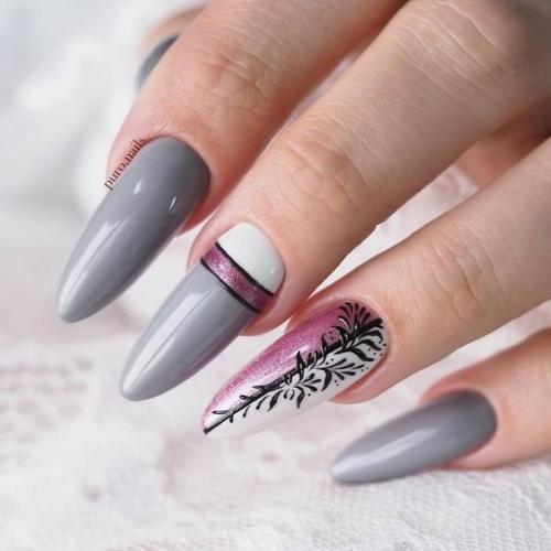 Идеи осеннего маникюра, на длинные ногти. 04