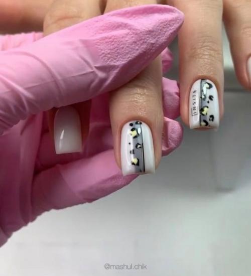 Маникюр на квадратные ногти. 06
