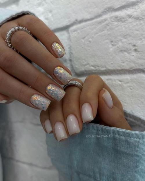 Маникюр на квадратные ногти. 08