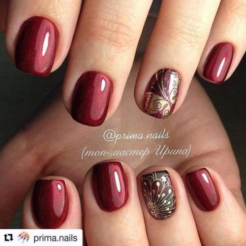 Маникюр на короткие ноготки. 04