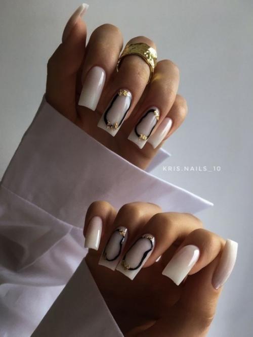 Маникюр на квадратные ногти. 04