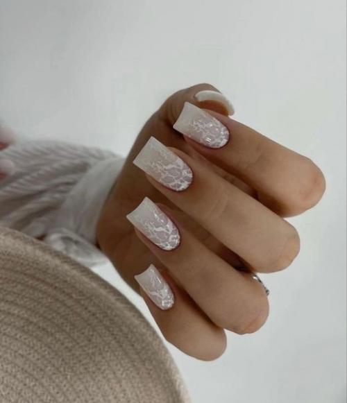 Маникюр на квадратные ногти. 09