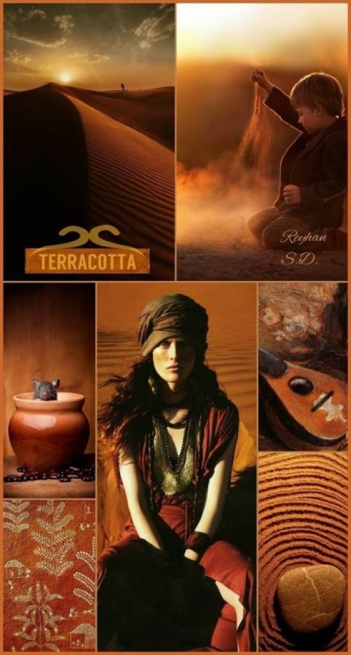 Терракотовый - тёплый оттенок, напоминающий обожжённую глину. 08