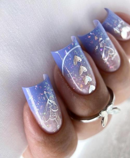 Идеи маникюра на квадратные ногти. 02