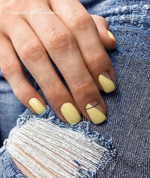 Подборка маникюра с диагональным френчем. 04