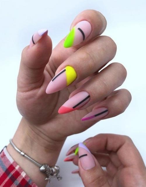 Подборка маникюра с диагональным френчем. 02