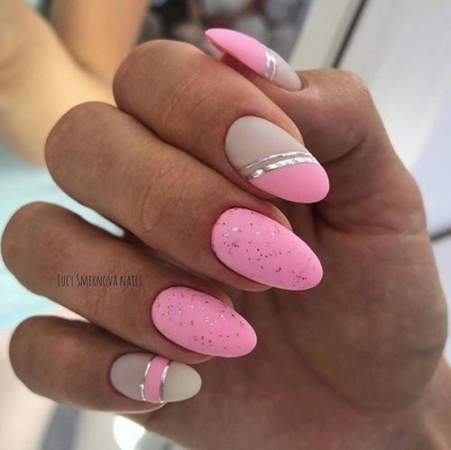 Подборка маникюра с диагональным френчем. 06