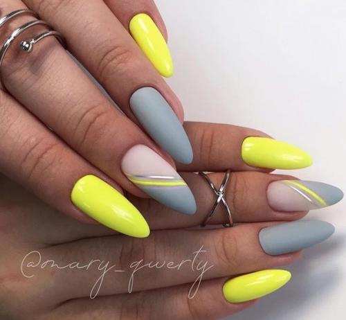 Подборка маникюра с диагональным френчем. 08