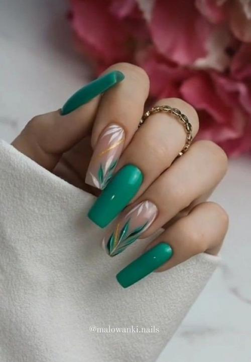 Маникюр на длинные, квадратные ногти. 03