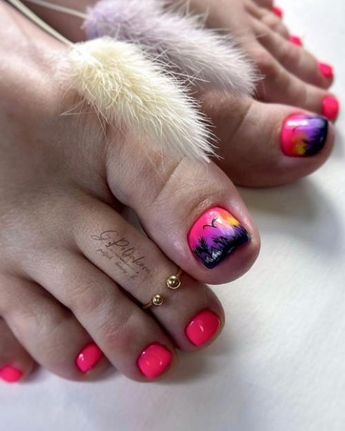 Дизайн педикюра летом. 07