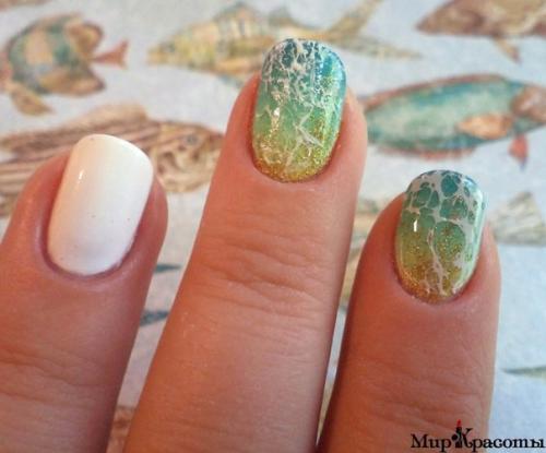 Пошаговый урок маникюра Морская Пена: 08