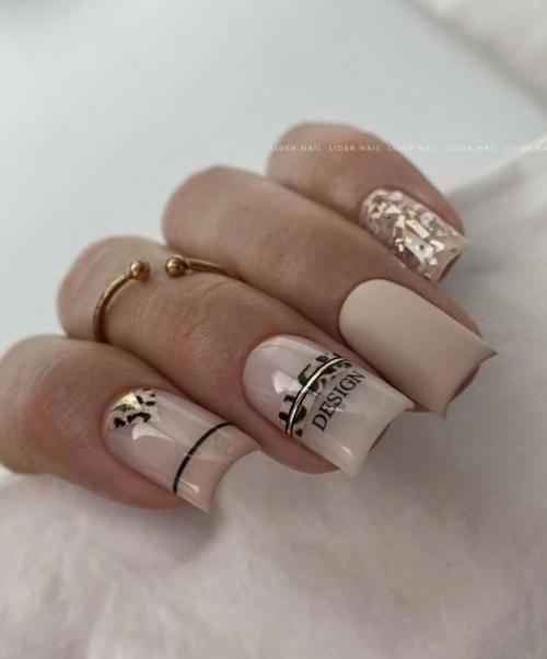 Идеи маникюра на квадратные ногти. 06