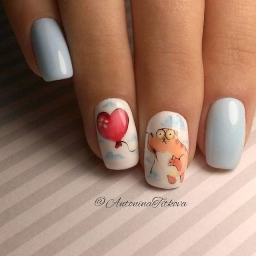 Стильные рисунки на ногтях. 01