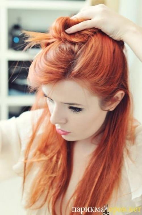 1 заколите верхнюю часть волос на затылке. 01