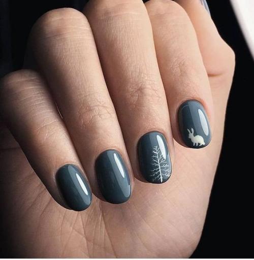 10 оригинальных вариантов маникюра в темных оттенках. 04
