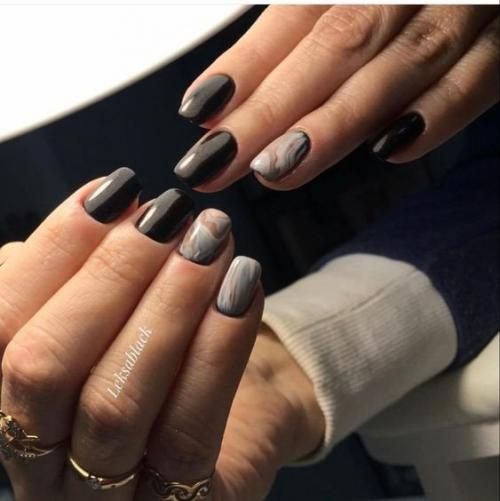 10 оригинальных вариантов маникюра в темных оттенках. 02